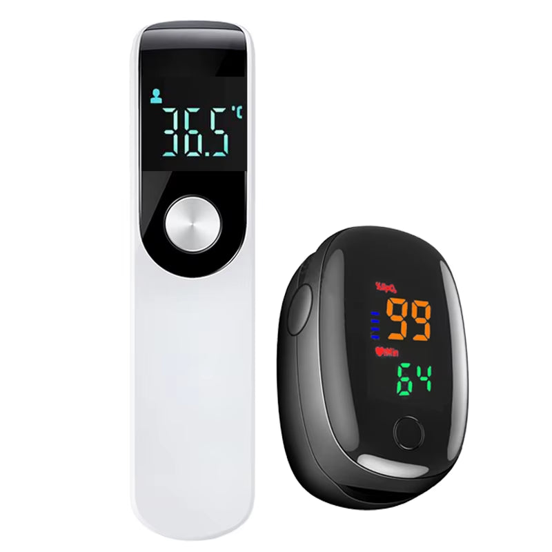 Non-Contact Laser Body Temperature Ear Thermometer Infrared Fever Thermometer Digital LCD Infant Adult Finger Pulse Oximeter