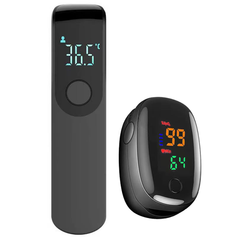 Non-Contact Laser Body Temperature Ear Thermometer Infrared Fever Thermometer Digital LCD Infant Adult Finger Pulse Oximeter