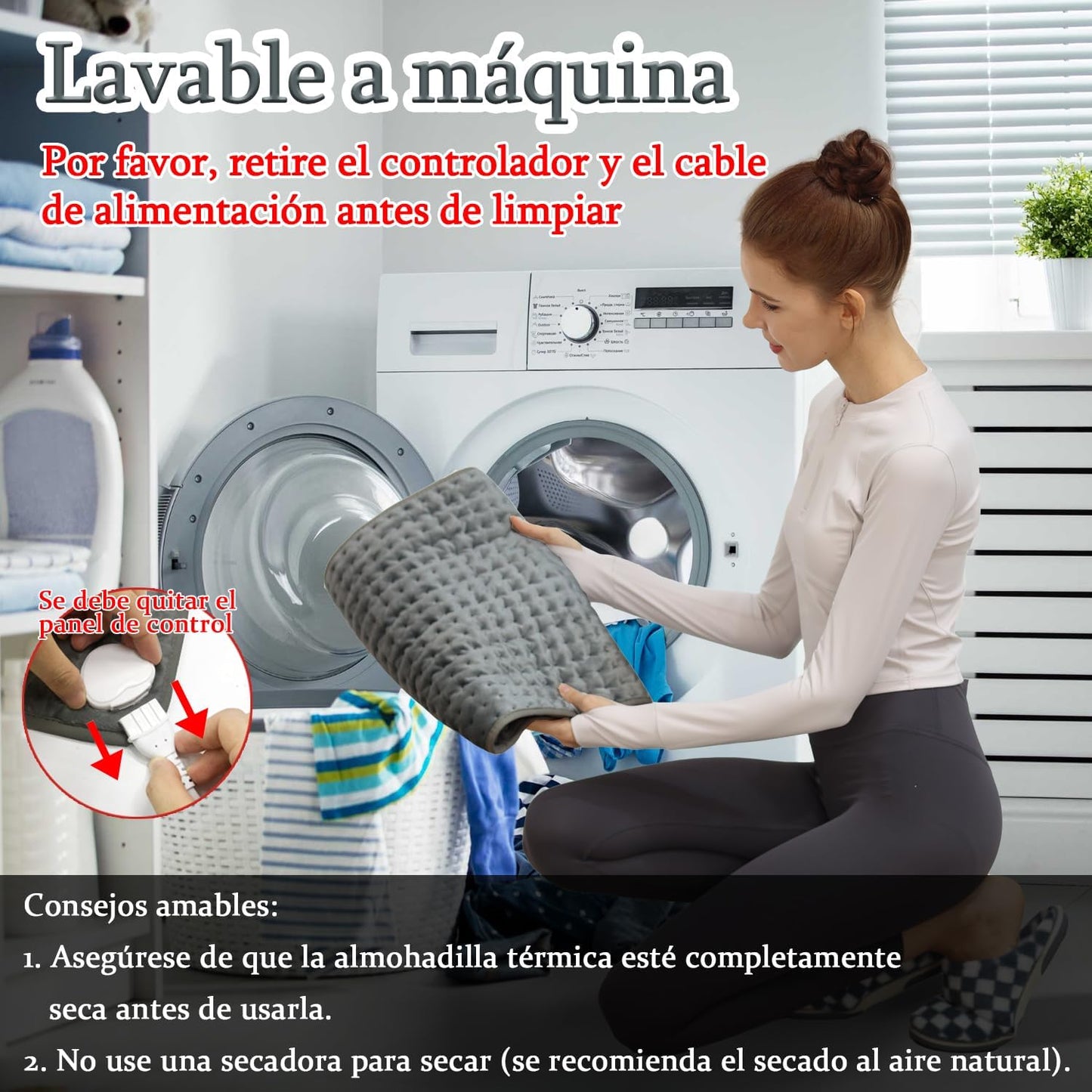 Manta Electrica Lumbar, Manta Eléctrica Para Espalda, Cuello, Hombros Y Vientre Con Función De Apagado Automático, Franela Suave Gris Oscuro, 30 X 60 Cm